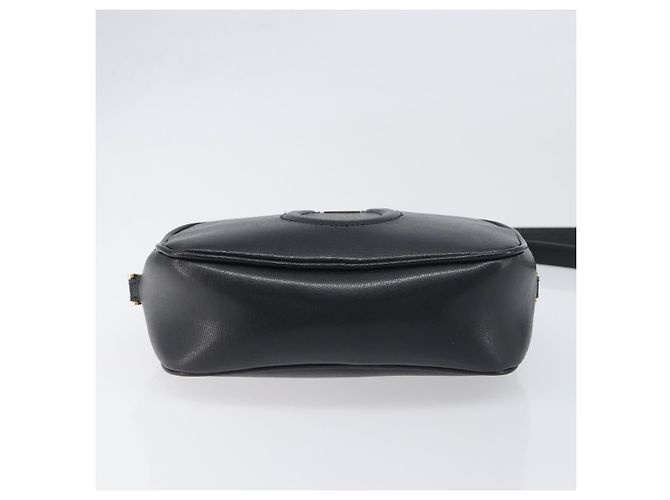 Borsa a tracolla Salvatore Ferragamo Gancini in pelle nera e oro Auth BA15079A - vista 5