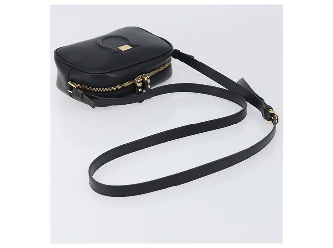 Borsa a tracolla Salvatore Ferragamo Gancini in pelle nera e oro Auth BA15079A - vista 7