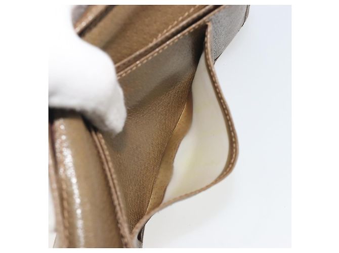 Portefeuille long GUCCI GG Supreme Web Sherry Line PVC Beige Gold Auth 196939 Doré - vue 10