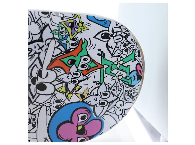 LOUIS VUITTON Monogram Comics Skateboard Maple Wood GI0884 LV Auth ar14157SAM Blanc Bleu Multicolore - vue 13