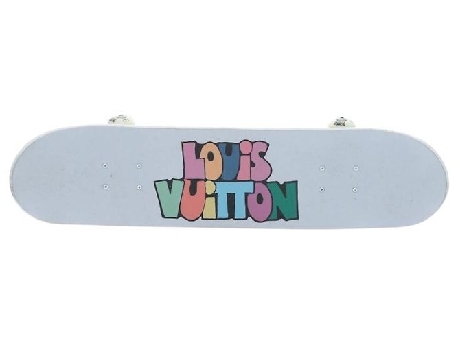 LOUIS VUITTON Monogram Comics Skateboard Maple Wood GI0884 LV Auth ar14157SAM Blanc Bleu Multicolore - vue 2