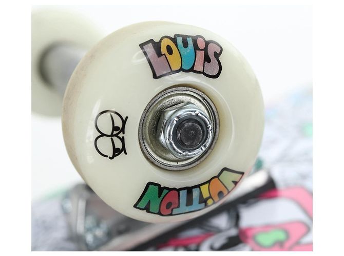 LOUIS VUITTON Monogram Comics Skateboard Maple Wood GI0884 LV Auth ar14157SAM Blanc Bleu Multicolore - vue 28