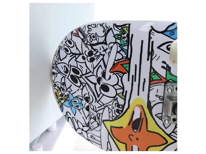 LOUIS VUITTON Monogram Comics Skateboard Maple Wood GI0884 LV Auth ar14157SAM Blanc Bleu Multicolore - vue 9