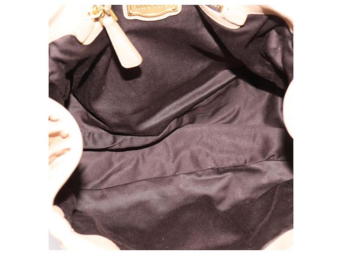 Borsa a mano Miu Miu Matelassé in pelle 2way Beige Gold Auth 196973V D'oro - vista 10