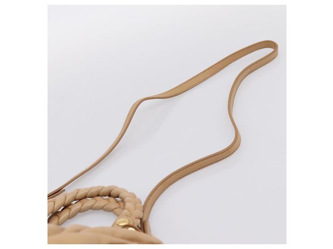 Borsa a mano Miu Miu Matelassé in pelle 2way Beige Gold Auth 196973V D'oro - vista 14