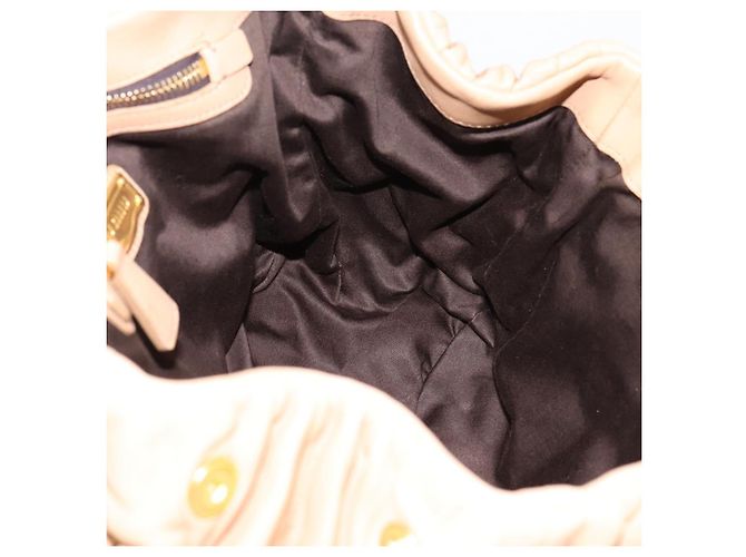 Borsa a mano Miu Miu Matelassé in pelle 2way Beige Gold Auth 196973V D'oro - vista 20