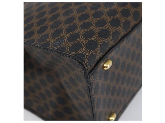 Céline Borsa a mano CELINE Macadam Canvas PVC Leather Black Gold Auth 197786A Nero D'oro - vista 15