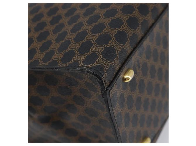 Céline Borsa a mano CELINE Macadam Canvas PVC Leather Black Gold Auth 197786A Nero D'oro - vista 17