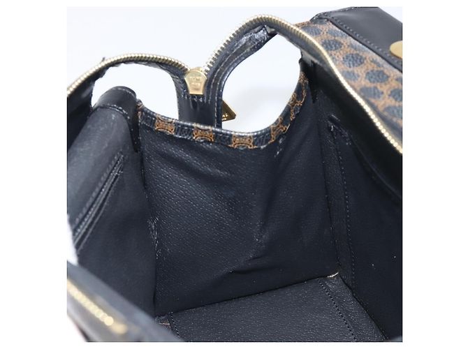 Céline Borsa a mano CELINE Macadam Canvas PVC Leather Black Gold Auth 197786A Nero D'oro - vista 19