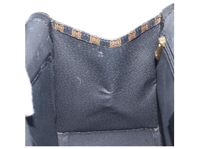 Céline Borsa a mano CELINE Macadam Canvas PVC Leather Black Gold Auth 197786A Nero D'oro - vista 20