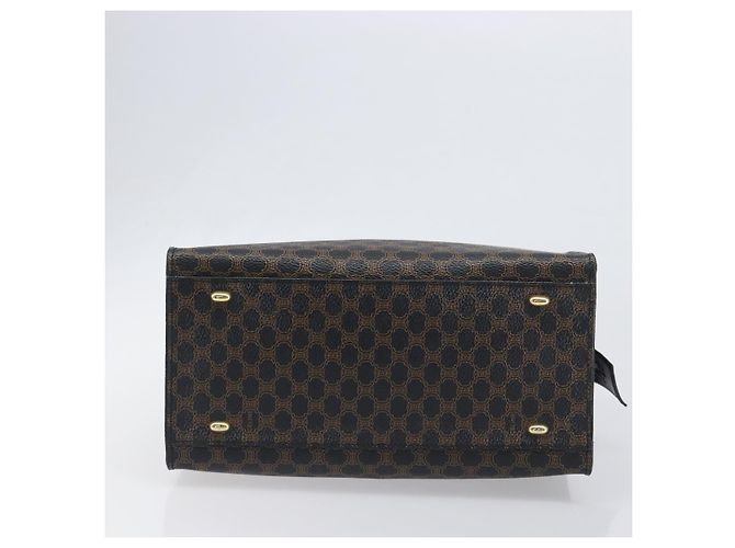 Céline Borsa a mano CELINE Macadam Canvas PVC Leather Black Gold Auth 197786A Nero D'oro - vista 5