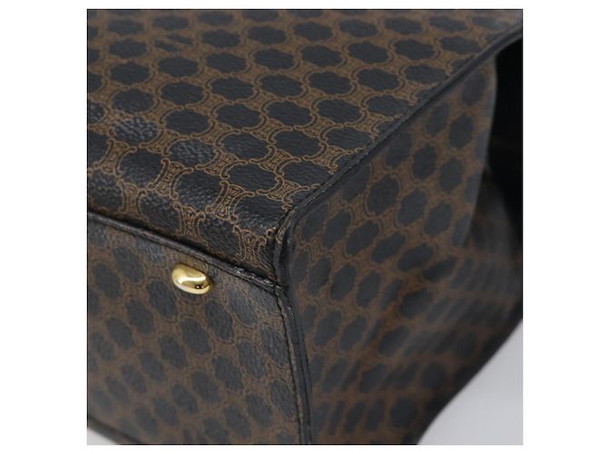 Céline Borsa a mano CELINE Macadam Canvas PVC Leather Black Gold Auth 197786A Nero D'oro - vista 8