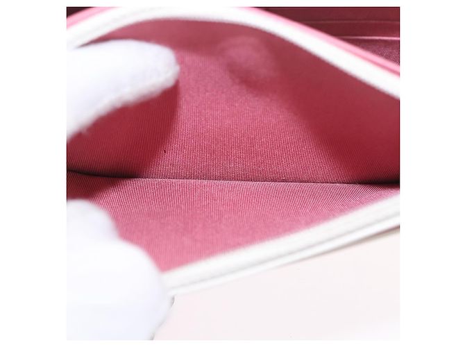 Cartera de hombro con cadena CHANEL Matelasse Lamb Skin White CC Auth 197718V Plata Blanco Dorado - vista 25