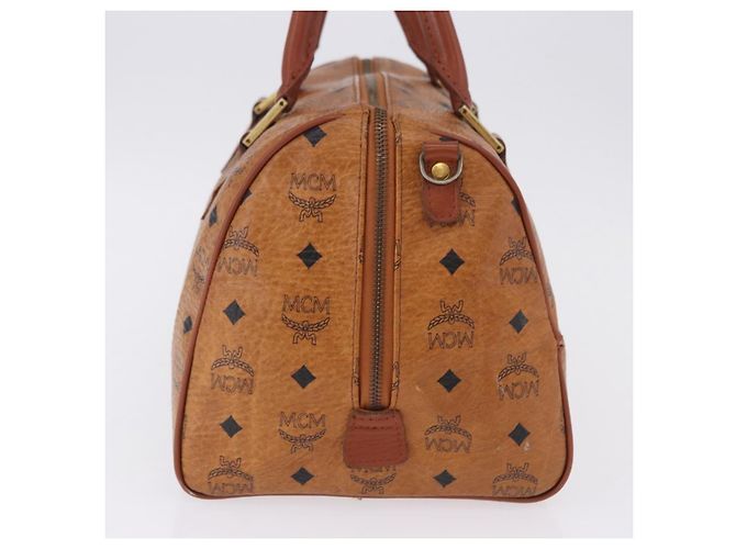 Borsa Boston MCM Vicetos Logogram PVC Leather Brown Gold Auth 200899 Marrone D'oro - vista 3