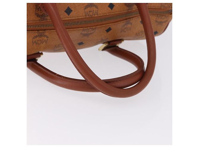 Borsa Boston MCM Vicetos Logogram PVC Leather Brown Gold Auth 200899 Marrone D'oro - vista 8