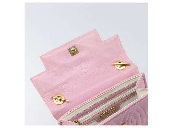 Borsa a mano FENDI in pelle rosa tono oro Auth ep15666A - vista 10