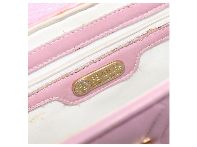 Borsa a mano FENDI in pelle rosa tono oro Auth ep15666A - vista 18