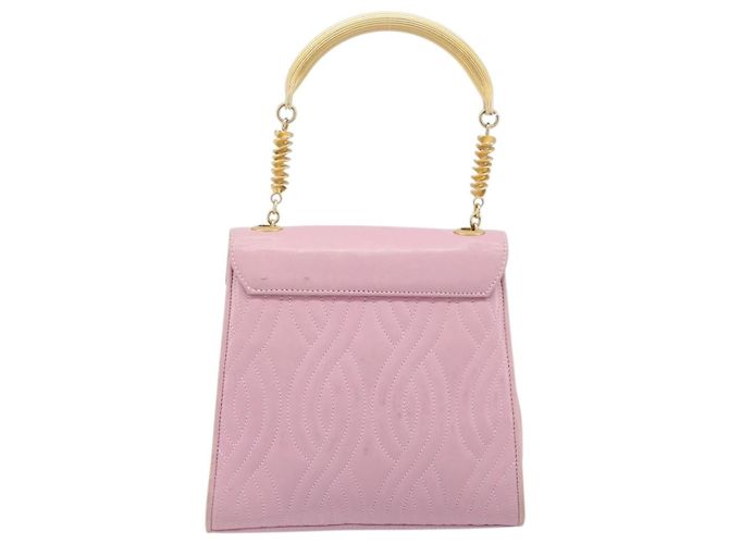 Borsa a mano FENDI in pelle rosa tono oro Auth ep15666A - vista 2