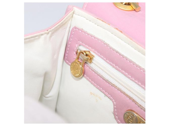 Borsa a mano FENDI in pelle rosa tono oro Auth ep15666A - vista 21