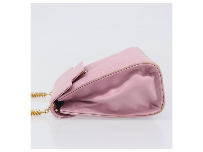 Borsa a mano FENDI in pelle rosa tono oro Auth ep15666A - vista 4