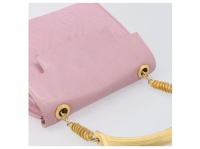 Borsa a mano FENDI in pelle rosa tono oro Auth ep15666A - vista 6