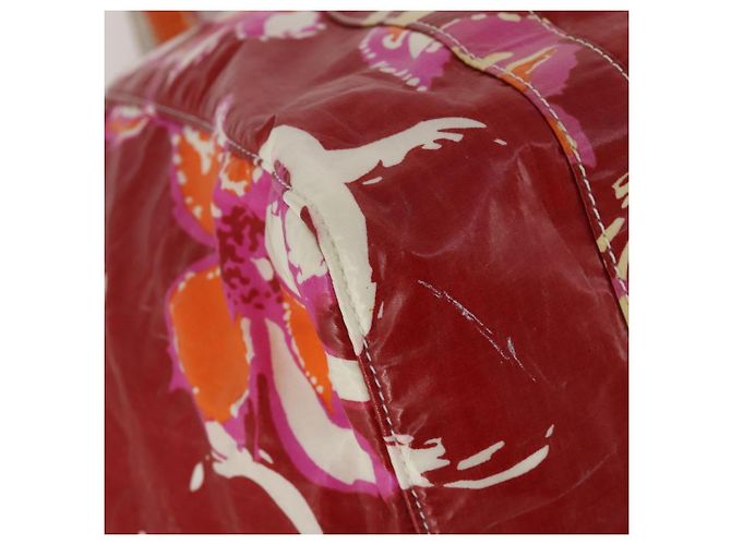 Borsa Tote CHANEL High Summer Line PVC Canvas Red CC Auth BA15144 Rosso - vista 17