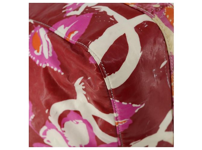 Borsa Tote CHANEL High Summer Line PVC Canvas Red CC Auth BA15144 Rosso - vista 19