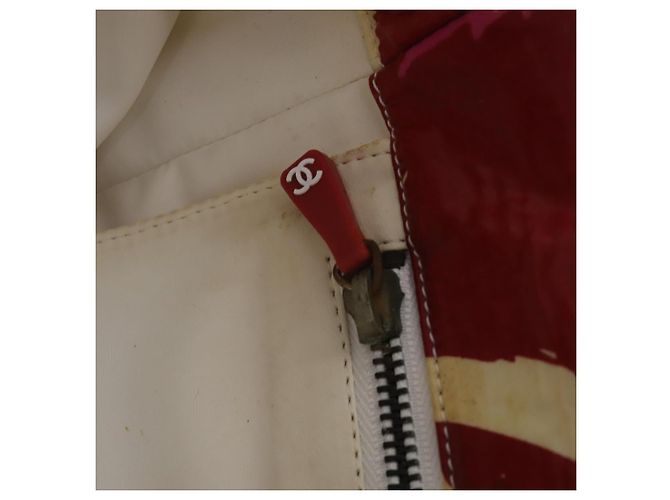 Borsa Tote CHANEL High Summer Line PVC Canvas Red CC Auth BA15144 Rosso - vista 23