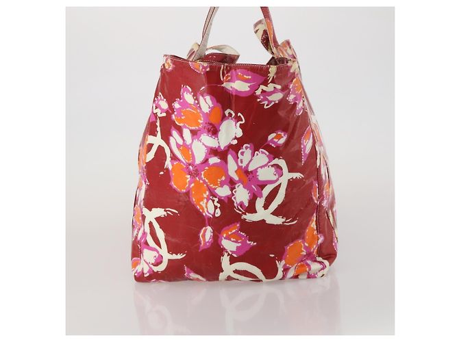 Borsa Tote CHANEL High Summer Line PVC Canvas Red CC Auth BA15144 Rosso - vista 3