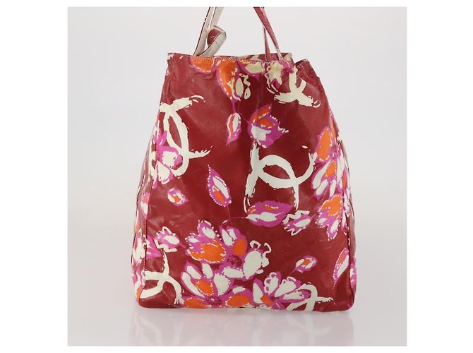Borsa Tote CHANEL High Summer Line PVC Canvas Red CC Auth BA15144 Rosso - vista 4