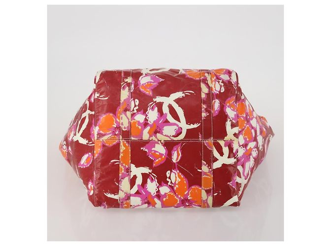 Borsa Tote CHANEL High Summer Line PVC Canvas Red CC Auth BA15144 Rosso - vista 5