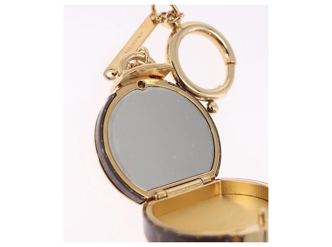 LOUIS VUITTON Monogram Porte Cles Boite Chapeau metal Gold M63089 Auth 196993M D'oro Monogramma - vista 10