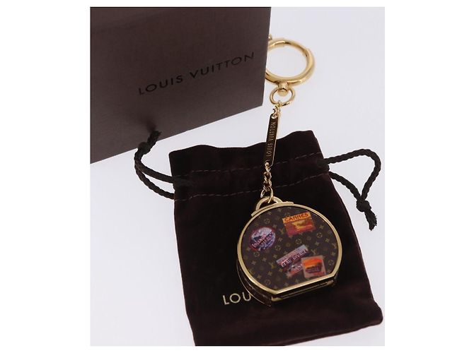 LOUIS VUITTON Monogram Porte Cles Boite Chapeau metal Gold M63089 Auth 196993M D'oro Monogramma - vista 12