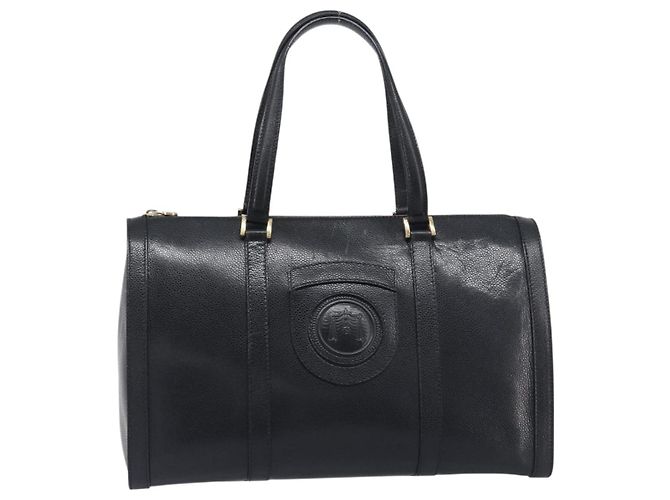 Borsa Boston FENDI in pelle nera e oro Auth 199674V Nero D'oro - vista 13