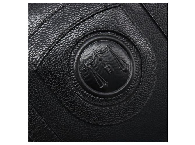 Borsa Boston FENDI in pelle nera e oro Auth 199674V Nero D'oro - vista 17