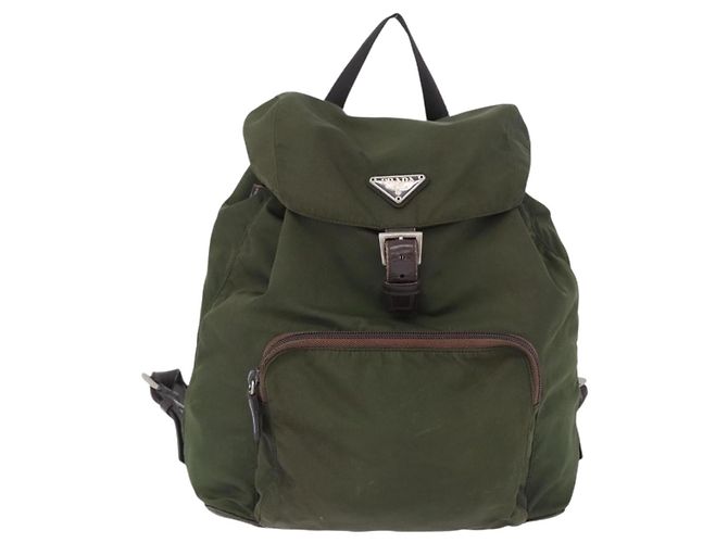 Zaino PRADA Nylon Green Silver Auth ep15691 Argento Verde - vista 13