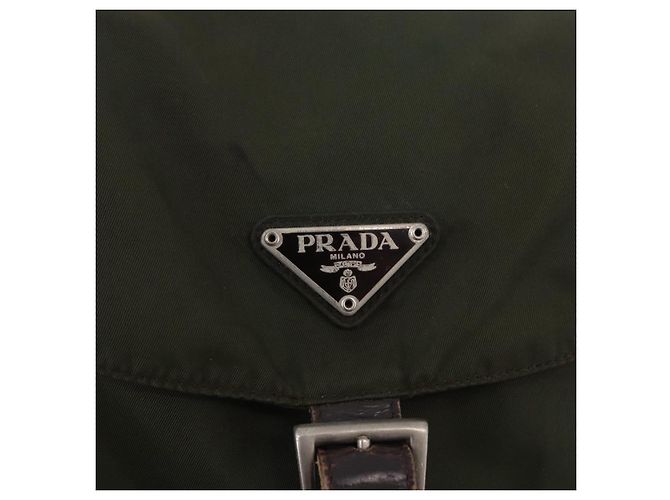 Zaino PRADA Nylon Green Silver Auth ep15691 Argento Verde - vista 21