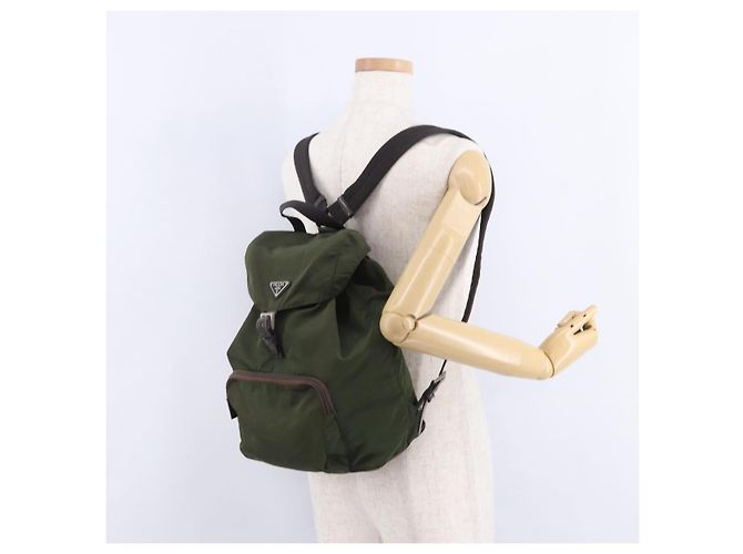 Zaino PRADA Nylon Green Silver Auth ep15691 Argento Verde - vista 29