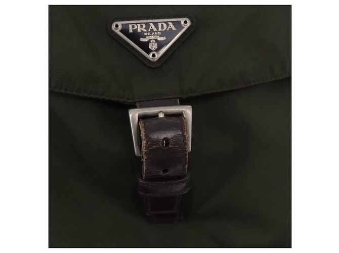 Zaino PRADA Nylon Green Silver Auth ep15691 Argento Verde - vista 9