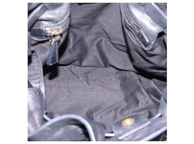 Borsa a tracolla Miu Miu in pelle nera e oro Auth yk20875M Nero - vista 11