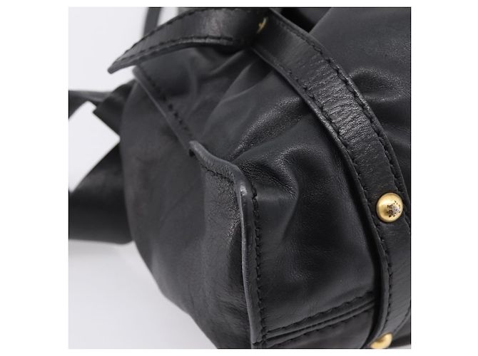 Borsa a tracolla Miu Miu in pelle nera e oro Auth yk20875M Nero - vista 15