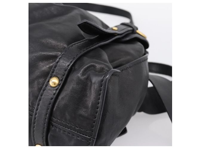 Borsa a tracolla Miu Miu in pelle nera e oro Auth yk20875M Nero - vista 16