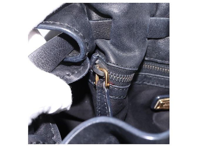 Borsa a tracolla Miu Miu in pelle nera e oro Auth yk20875M Nero - vista 20