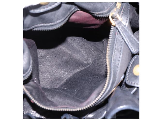 Borsa a tracolla Miu Miu in pelle nera e oro Auth yk20875M Nero - vista 21