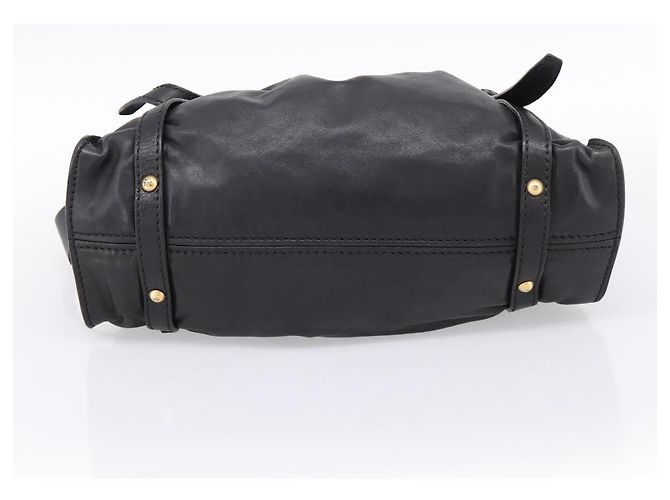 Borsa a tracolla Miu Miu in pelle nera e oro Auth yk20875M Nero - vista 5