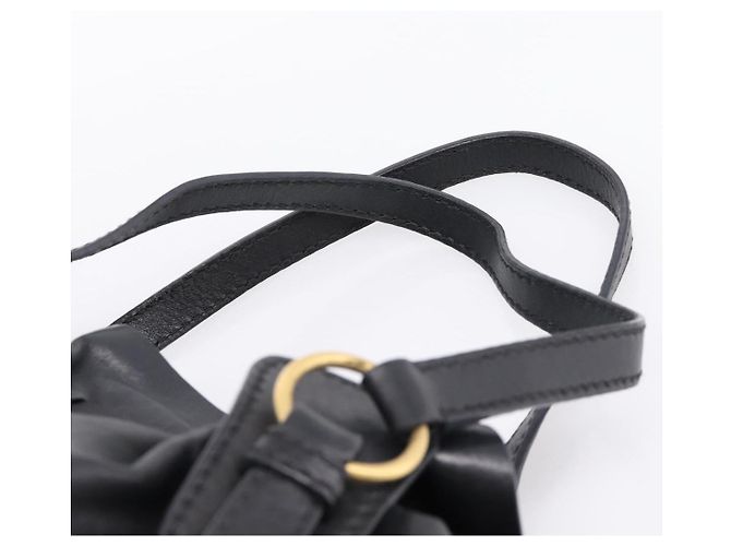Borsa a tracolla Miu Miu in pelle nera e oro Auth yk20875M Nero - vista 8
