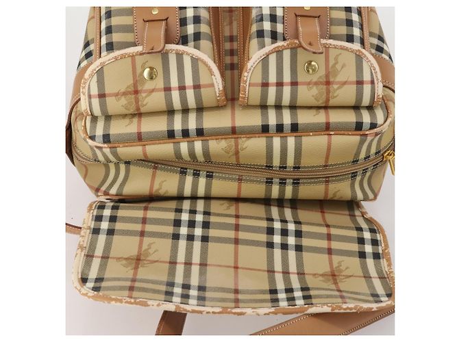 Borsa a Tracolla Burberrys Nova Check PVC Pelle Beige Tono Oro Auth BA14999 - vista 11