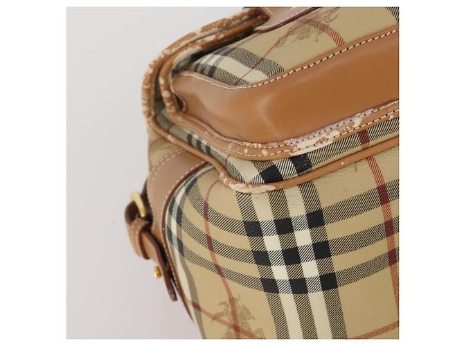 Borsa a Tracolla Burberrys Nova Check PVC Pelle Beige Tono Oro Auth BA14999 - vista 15