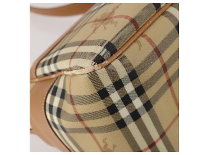 Borsa a Tracolla Burberrys Nova Check PVC Pelle Beige Tono Oro Auth BA14999 - vista 17