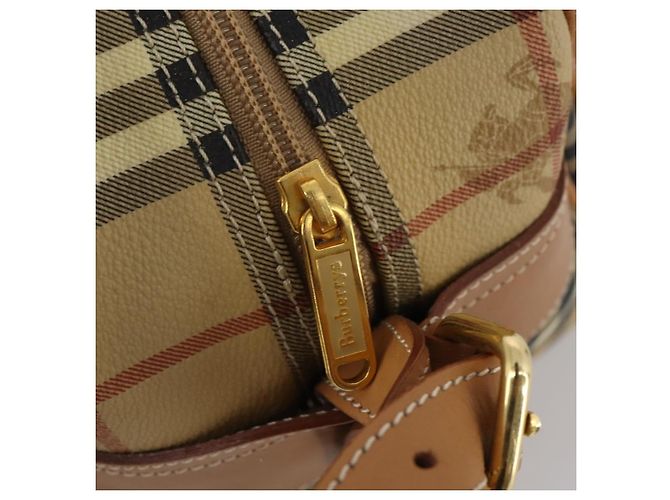 Borsa a Tracolla Burberrys Nova Check PVC Pelle Beige Tono Oro Auth BA14999 - vista 19